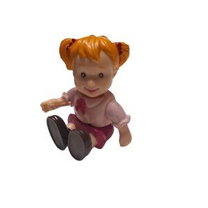 Keenway‎ Dollhouse Figure Daughter Child Girl Redhead Short Small Pink Kid Play